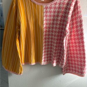 Dolan Pink and Yellow Knit Sweater